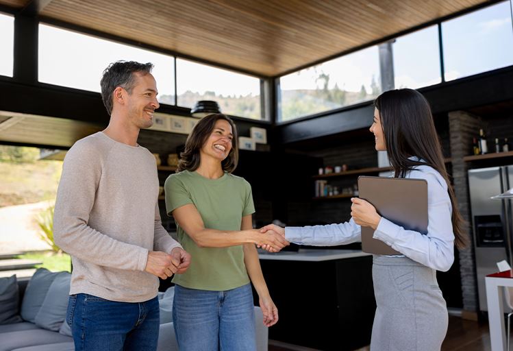 Landlord and tenant interaction representing tenant representation services
